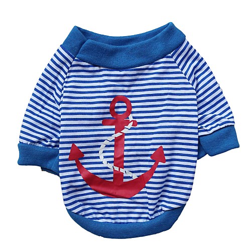 

Cat Dog Shirt / T-Shirt Stripes Dog Clothes Puppy Clothes Dog Outfits Breathable Red Blue Costume for Girl and Boy Dog Cotton XS S M L