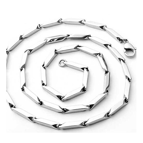 

Men's Chain Necklace Casual Simple Style Fashion Stainless Steel Alloy Silver Necklace Jewelry For Gift