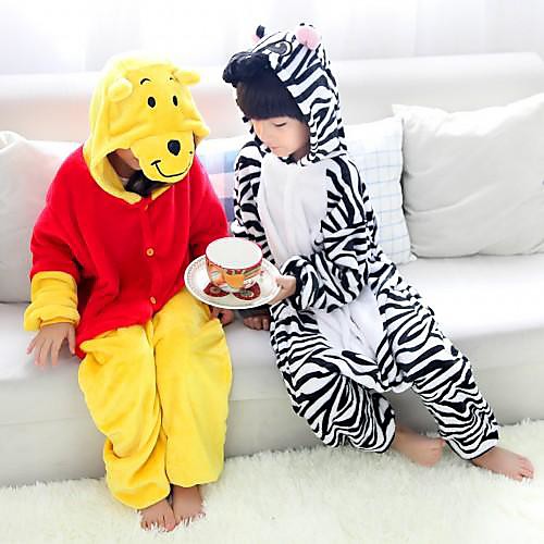 

Animal Kigurumi Kid's Christmas Halloween Carnival Festival / Holiday Flannel Toison Black / Yellow Easy Carnival Costumes