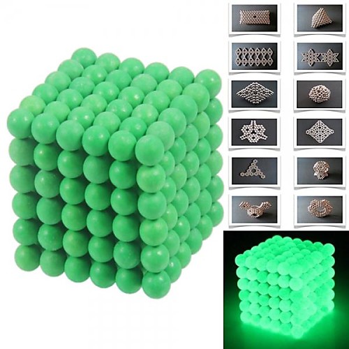 

216pcs 5mm DIY Buckyballs and Buckycubes Magnetic Blocks Balls Toys Fluorescent Green