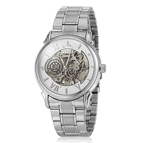 

Men's Skeleton Watch Wrist Watch Mechanical Watch Japanese Automatic self-winding Stainless Steel Silver Hollow Engraving Analog White Black
