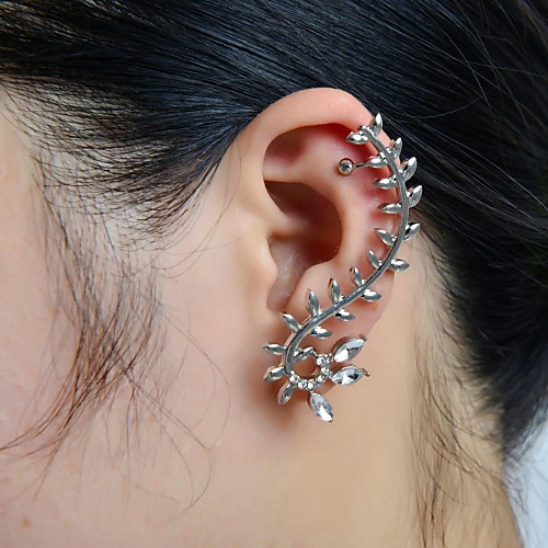 

Women's Ear Cuff Climber Earrings Leaf Luxury Rhinestone Imitation Diamond Earrings Jewelry For Wedding Party Daily Casual Sports