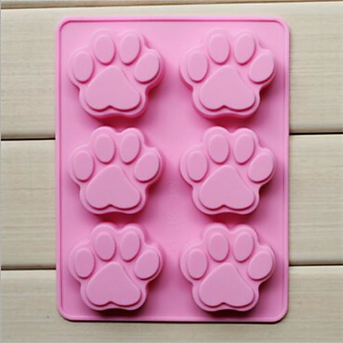 

6 Holes Cat Paw Shape Cake Mold Ice Jelly Chocolate Silicone Mould