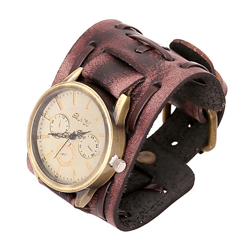 

Fashion Watch 20cm Men's Brown Leather Leather Bracelet(Brown)(1 Pc)