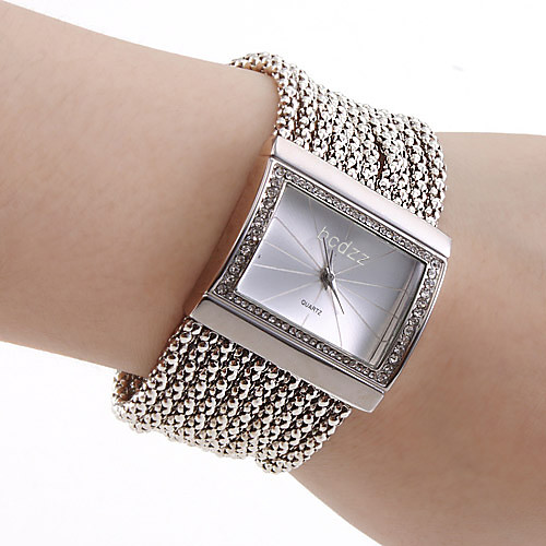 

Women's Ladies Luxury Watches Bracelet Watch Square Watch Japanese Quartz Copper Silver Casual Watch Analog Luxury Sparkle Fashion Elegant - Golden Silver One Year Battery Life / Stainless Steel