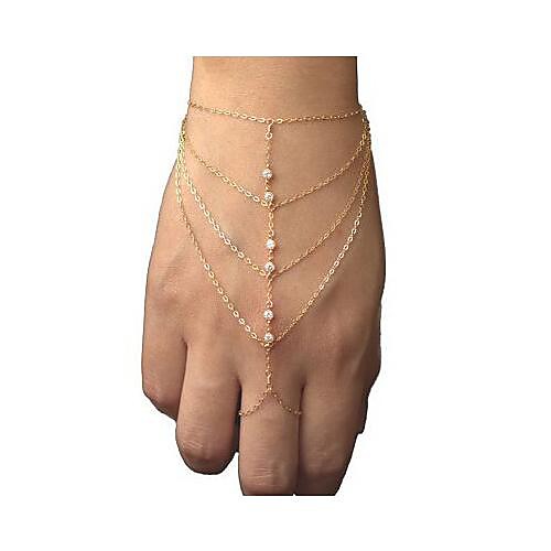 

Women's Ring Bracelet / Slave bracelet Slaves Of Gold Ladies European Simple Style Fashion Rhinestone Bracelet Jewelry For Christmas Gifts Party Daily Casual