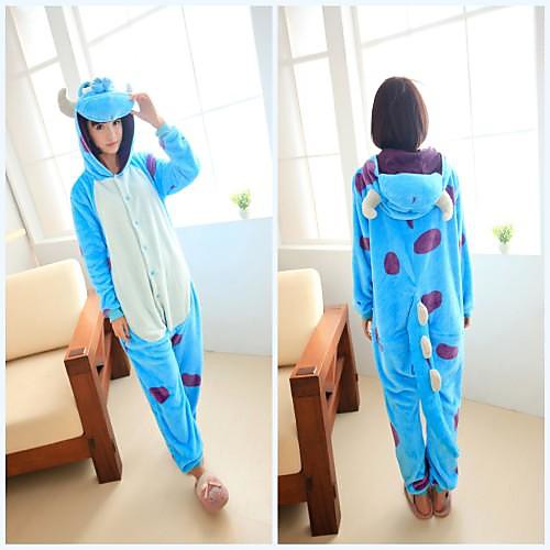 

Furry Monster University Blue Coral Fleece Unisex Kigurumi Pajamas Cartoon Sleepwear Animal Halloween Costume