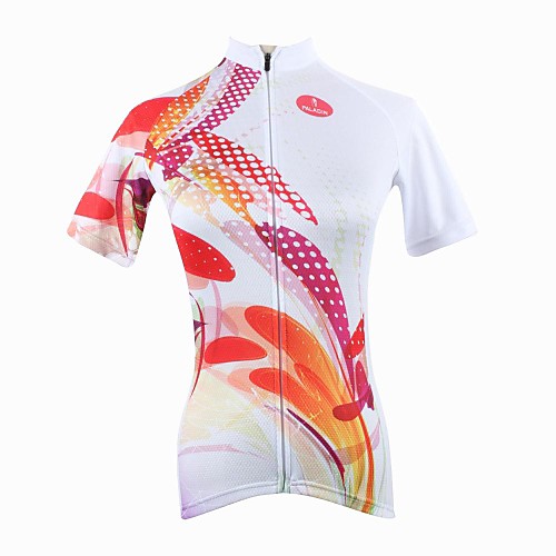 

ILPALADINO Women's Short Sleeve Cycling Jersey Floral Botanical Plus Size Bike Jersey Top Mountain Bike MTB Road Bike Cycling Breathable Quick Dry Ultraviolet Resistant Sports Clothing Apparel