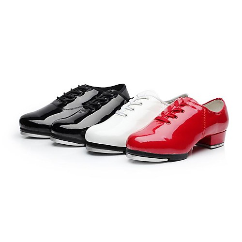 

Women's Tap Shoes / Ballroom Shoes Patent Leather Lace-up Split Sole Lace-up Low Heel Non Customizable Dance Shoes Black / White / Red / EU40