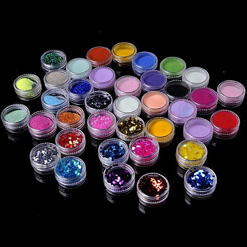 

36 Glitter Powder Abstract Classic Daily for Finger Toe