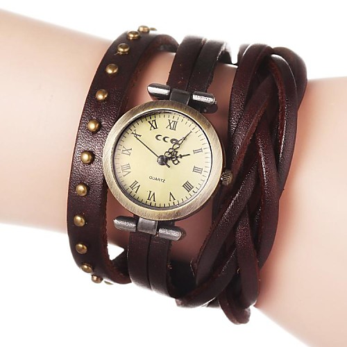 

Women's Bracelet Watch Analog Quartz Flower / Quilted PU Leather