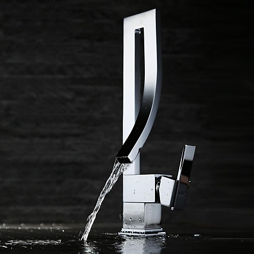 

Bathroom Sink Faucet - Waterfall Chrome Centerset One Hole / Single Handle One HoleBath Taps