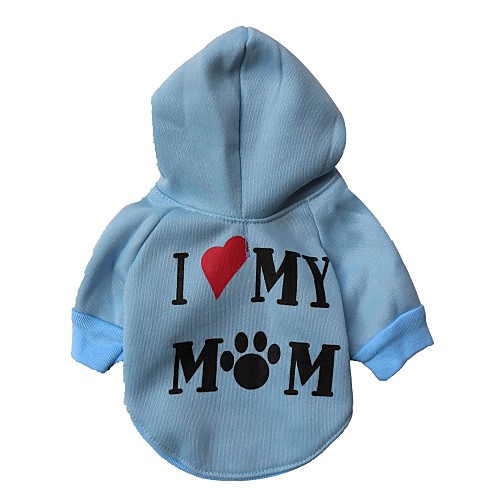 

Cat Dog Hoodie Winter Dog Clothes White Red Blue Costume Terylene Letter & Number XS S M L