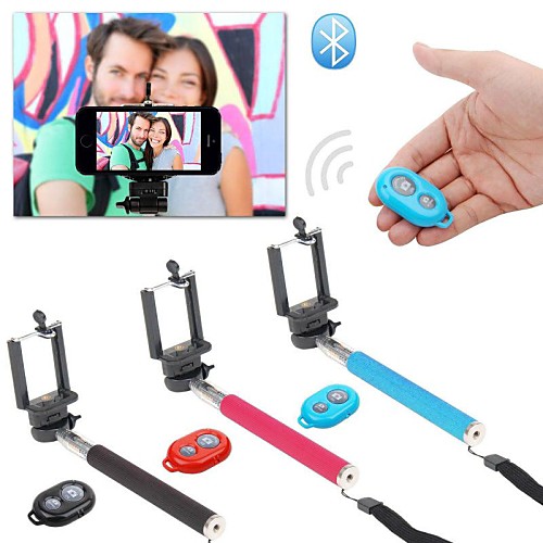 

extendable self handheld monopod wireless bluetooth remote shutter control for ios android phones