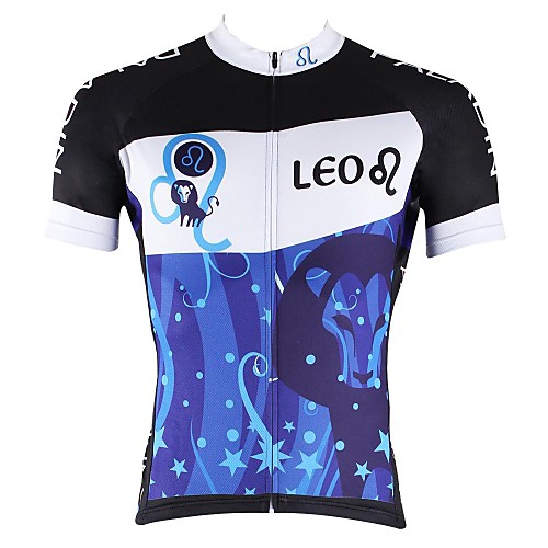 

ILPALADINO Men's Short Sleeve Cycling Jersey Blue Bike Jersey Top Mountain Bike MTB Road Bike Cycling Breathable Quick Dry Ultraviolet Resistant Sports Clothing Apparel