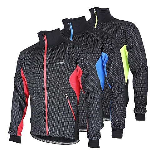 

Arsuxeo Men's Cycling Jacket Bike Jacket Winter Fleece Jacket Top Thermal / Warm Windproof Fleece Lining Sports Polyester Spandex Fleece Winter Red / Blue / Light Green Mountain Bike MTB Road Bike