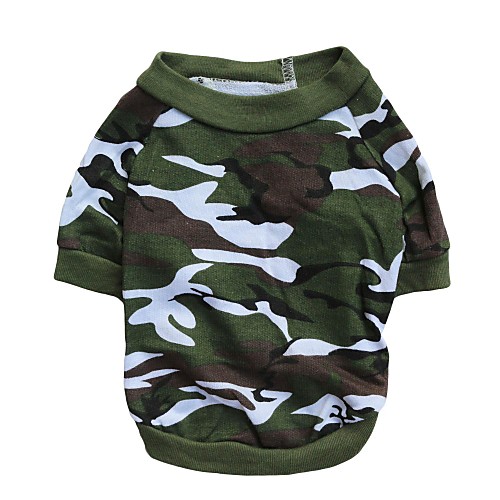

Cat Dog Shirt / T-Shirt Dog Clothes Breathable Camouflage Color Costume Cotton Camo / Camouflage XS S M L
