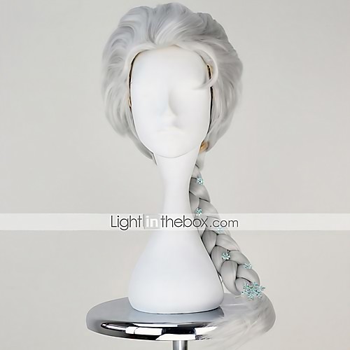 

Princess Fairytale Elsa Cosplay Wigs Women's Braid 60CM Heat Resistant Fiber Silver Blonde Anime Wig / Princess Lolita