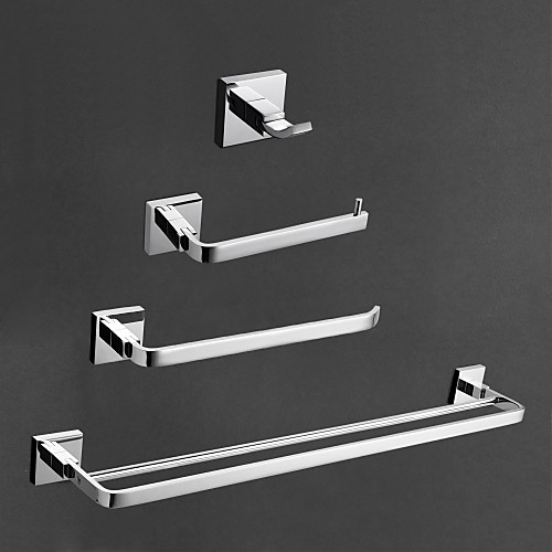 

Bathroom Accessory Set Contemporary Brass 4pcs - Hotel bath Toilet Paper Holders / Robe Hook / tower bar Wall Mounted