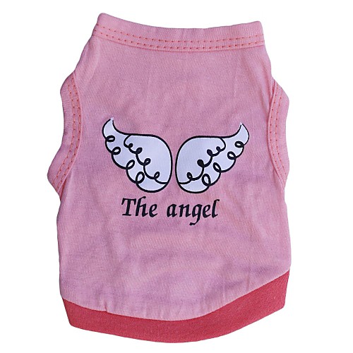 

Cat Dog Shirt / T-Shirt Dog Clothes Angel & Devil Red and Pink Cotton Costume For Spring & Fall