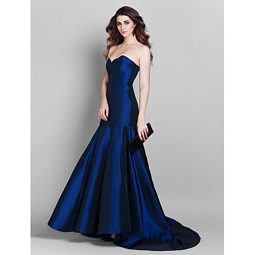 

Mermaid / Trumpet Elegant Vintage Inspired Formal Evening Dress Sweetheart Neckline Sleeveless Court Train Taffeta with 2021