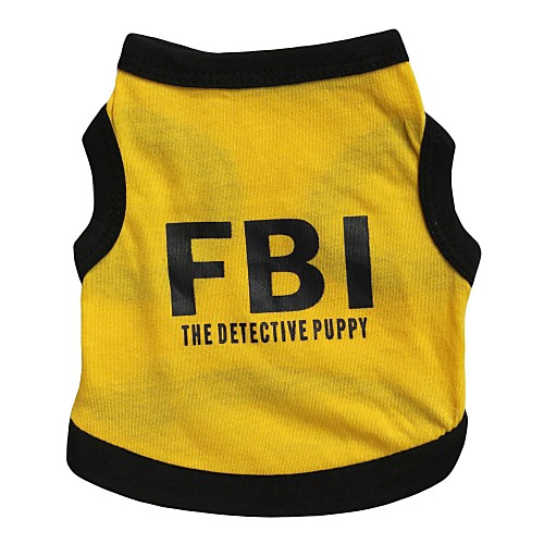 

Cat Dog Shirt / T-Shirt Jersey Vest Police / Military Letter & Number Dog Clothes Puppy Clothes Dog Outfits Breathable Black / Yellow Costume for Girl and Boy Dog Cotton XS S M L