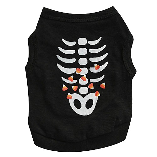 

Cat Dog Shirt / T-Shirt Skull Cosplay Dog Clothes Puppy Clothes Dog Outfits Breathable Black Costume for Girl and Boy Dog Cotton XS S M L