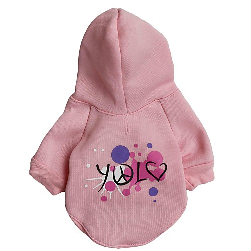 

Cat Dog Hoodie Letter & Number Winter Dog Clothes Puppy Clothes Dog Outfits Pink Costume for Girl and Boy Dog Terylene XS S M L