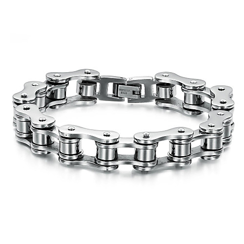 

Men's Chain Bracelet Personalized Unique Design Punk Stainless Steel Bracelet Jewelry Silver / Silver / Black For Wedding Party Daily Casual