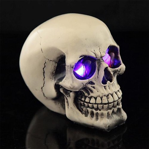 

Trick Leds Luminous Eyes Resin Smooth Surface Skull for Halloween(1 Pc)