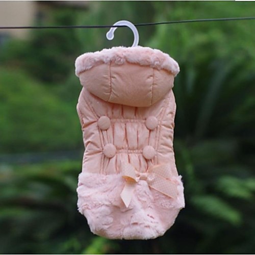 

Dog Coat Jacket Solid Colored Outdoor Winter Dog Clothes Puppy Clothes Dog Outfits Pink Coffee Costume for Girl and Boy Dog Cotton XS S M L XL