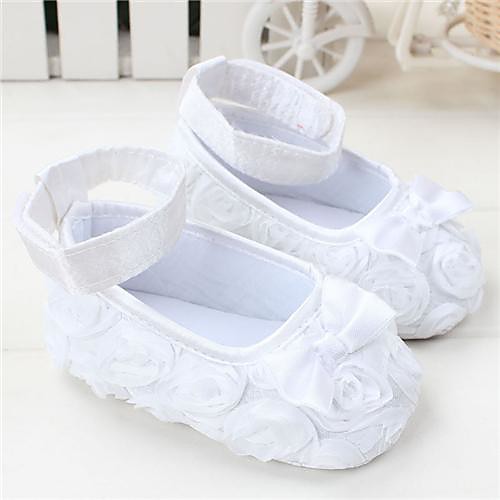 

Girls' Crib Shoes / Children's Day Flats Infants(0-9m) Bowknot White / Red / Pink Spring & Summer