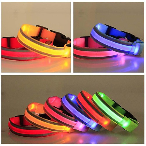 

Cat Dog Collar Light Up Collar Nylon Yellow Red Blue Pink Orange
