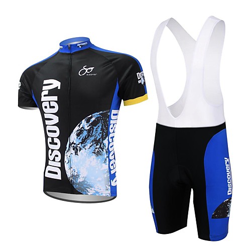 

XAOYO Men's Short Sleeve Cycling Jersey with Bib Shorts Polyester Dark Blue Bike Shorts Jersey Clothing Suit Quick Dry Back Pocket Sports Nature & Landscapes Clothing Apparel