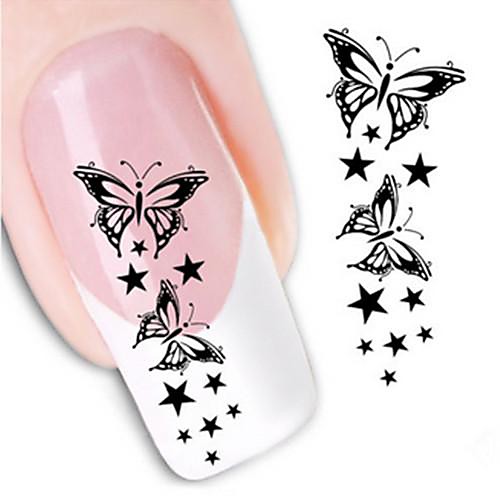 

1 pcs 3D Nail Stickers Water Transfer Sticker nail art Manicure Pedicure Flower / Abstract / Fashion Daily