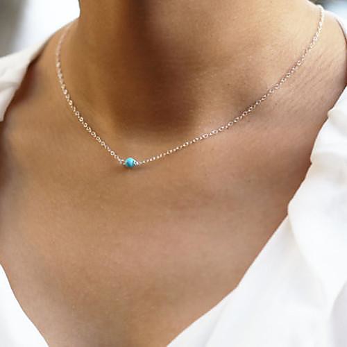 

Women's European Fashion Turquoise Alloy Skinny Pendant Necklace (1 Pc)