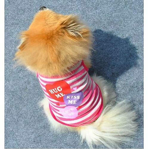 

Cat Dog Shirt / T-Shirt Stripes Heart Fashion Dog Clothes Puppy Clothes Dog Outfits Purple Pink Costume for Girl and Boy Dog Cotton XS S M L
