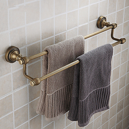 

Double Towel Bar,Antique Brass Finish Brass Material,Bathroom Accessory