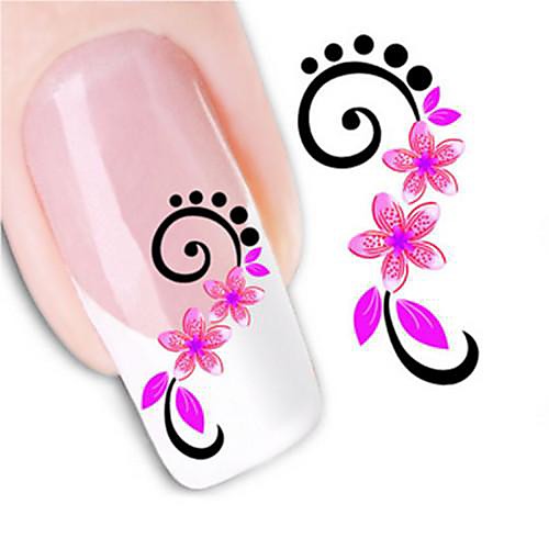 

1 pcs 3D Nail Stickers Water Transfer Sticker nail art Manicure Pedicure Flower / Fashion Daily