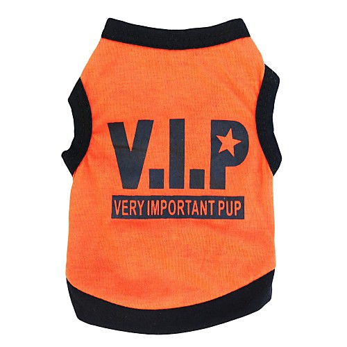 

Cat Dog Shirt / T-Shirt Dog Clothes Breathable Black / Orange Black / Yellow Black Costume Cotton Letter & Number XS S M L