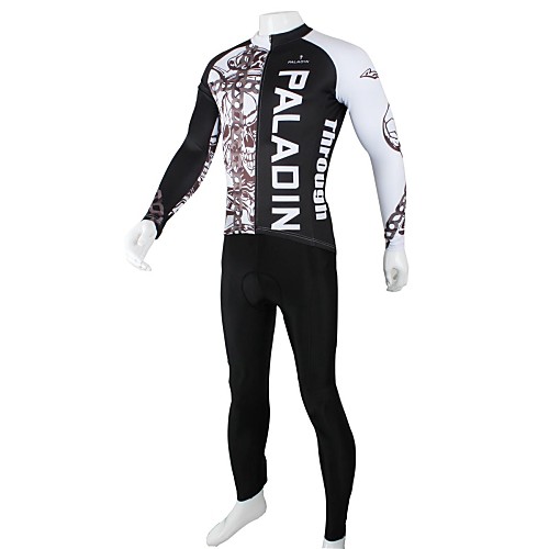 

ILPALADINO Men's Long Sleeve Cycling Jersey with Tights Winter Polyester Black Bike Clothing Suit Breathable Quick Dry Sports Mountain Bike MTB Clothing Apparel