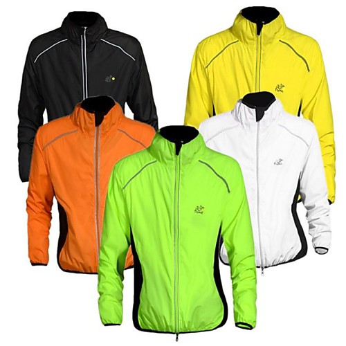 

WEST BIKING Men's Cycling Jacket Bike Jacket Windbreaker Ultraviolet Resistant Jacket Windproof Breathable Reflective Strips Sports Elastane Orange / Yellow / Green Mountain Bike MTB Road Bike