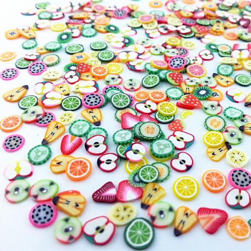 

300pcs mixed style fimo slice fruit series nail art decoration