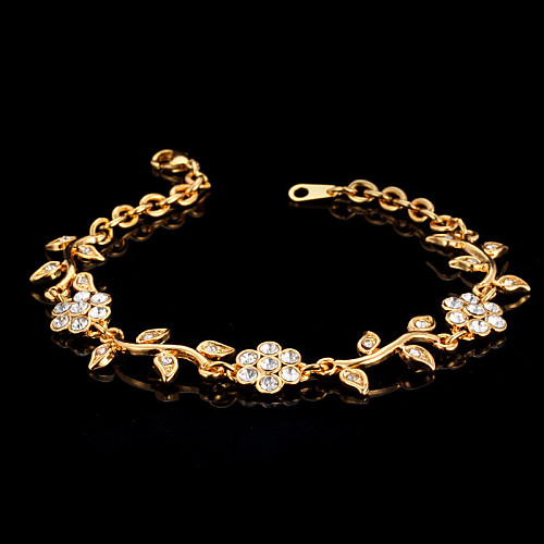 

Women's Clear Ladies Chain Alloy Bracelet Jewelry Gold / Silver For Wedding Party Special Occasion Anniversary Birthday Engagement