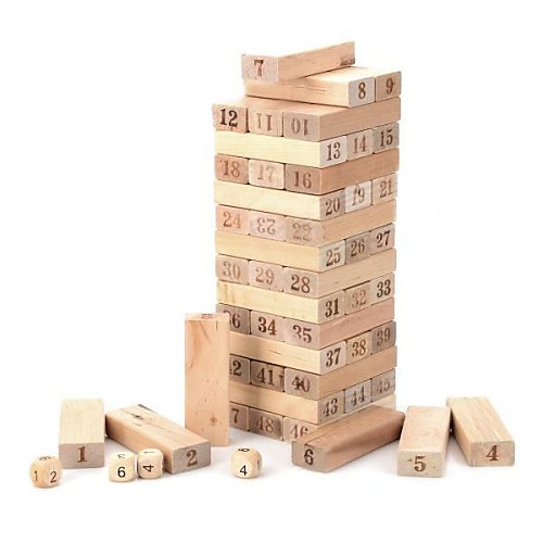 

Wooden 1~48 Number Building Blocks Jenga Toy Set