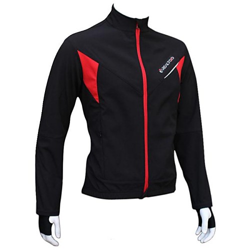 

Realtoo Men's Women's Cycling Jacket Bike Jacket Winter Fleece Jacket Top Waterproof Thermal / Warm Windproof Sports Polyester Spandex Fleece Winter Black / Red Mountain Bike MTB Road Bike Cycling