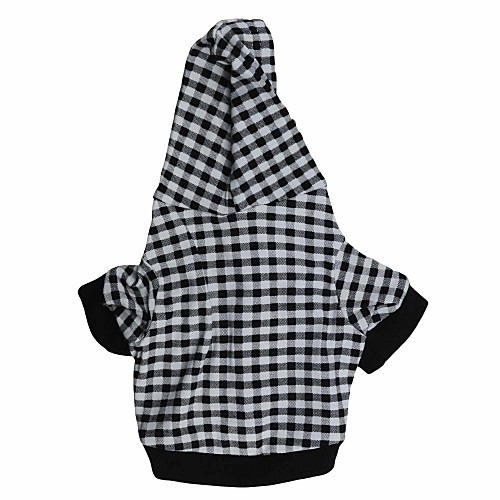 

Cat Dog Hoodie Plaid / Check Dog Clothes Puppy Clothes Dog Outfits Breathable Black Costume for Girl and Boy Dog Cotton XS S M L
