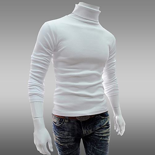 

Men's Daily / Sports / Weekend Vintage Solid Colored Long Sleeve Slim Regular Pullover Sweater Jumper White / Black / Purple US36 / UK36 / EU44 / US38 / UK38 / EU46 / US40 / UK40 / EU48