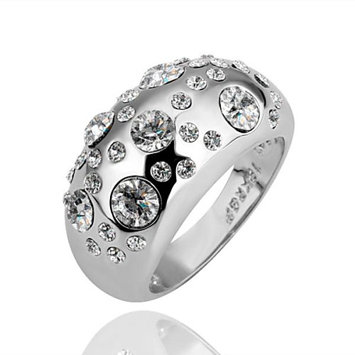 

Women's Statement Ring Platinum Plated Wedding Party Jewelry / Rhinestone