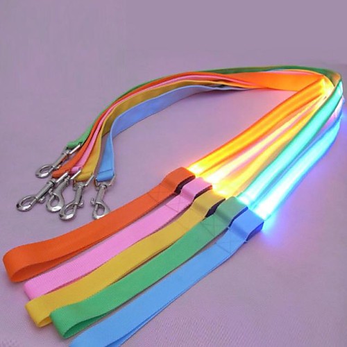 

Cat Dog Leash LED Lights Nylon Yellow Red Blue Orange Green